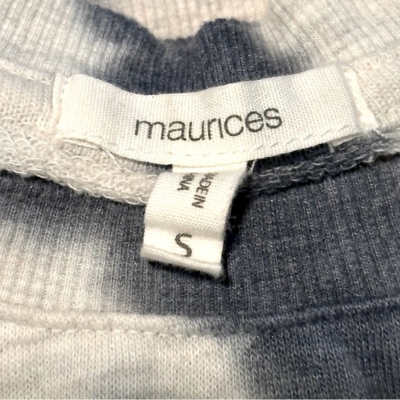 Maurices Navy and White Tie-Dye Swirl Crew Neck Oversized Sweatshirt Top - Picture 3 of 5
